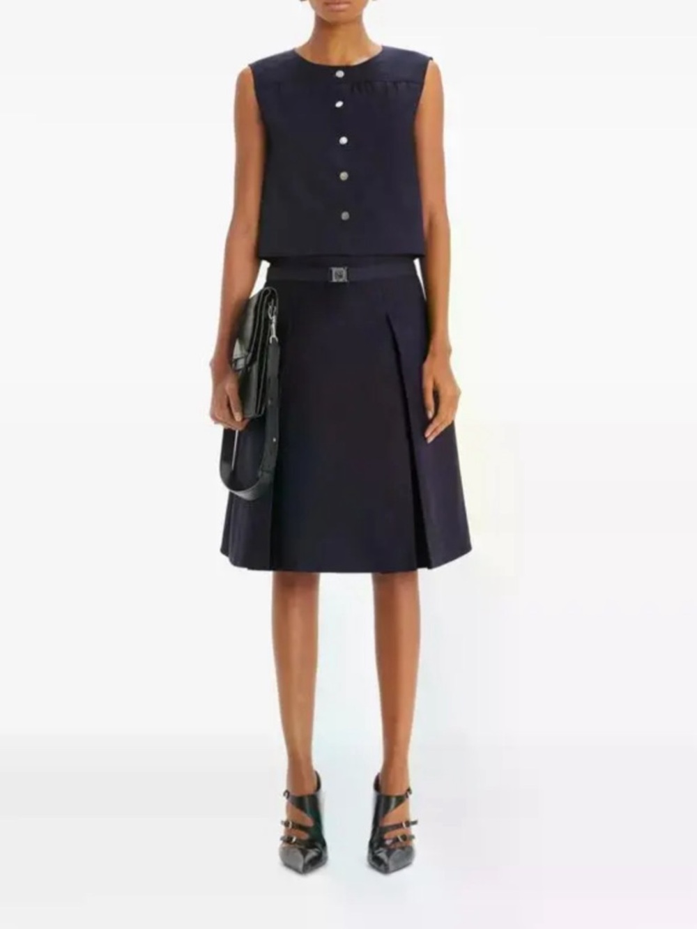 Tory Burch pleated twill skirt